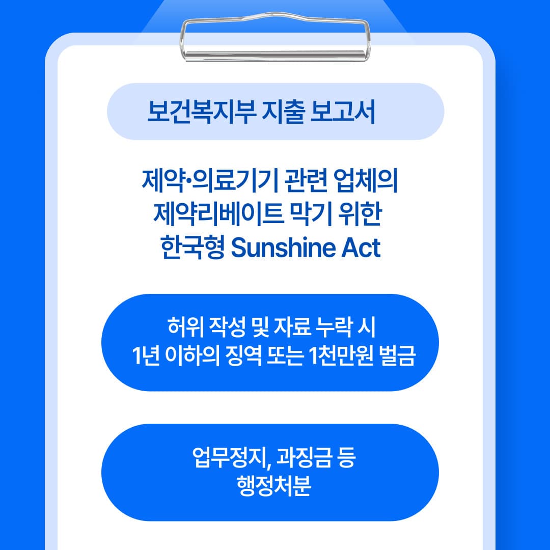 제약리베이트 규제 위한 지출보고서 제도